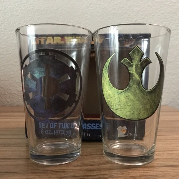 Star Wars Rebel Empire Set of 2 glass tumblers *NEW IN BOX*. - Picture 2 of 3